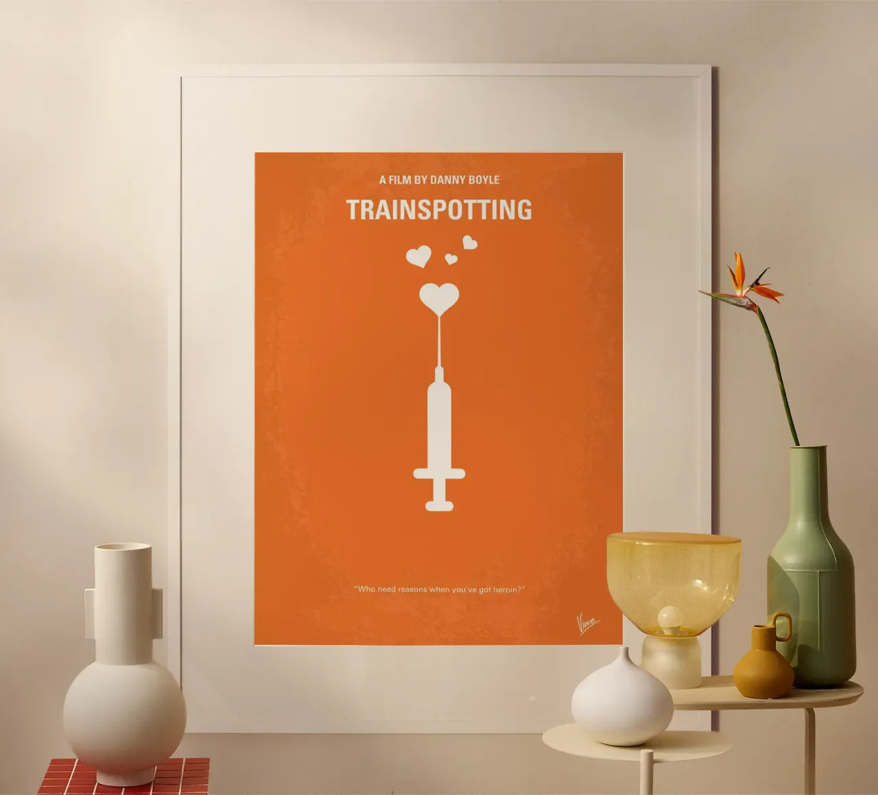 No152 My TRAINSPOTTING minimal movie poster poster con telaio in plastica da Chungkong