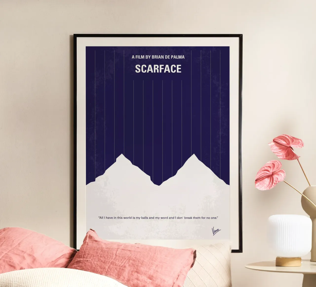 No158 My SCARFACE minimal movie poster poster con telaio in alluminio da Chungkong