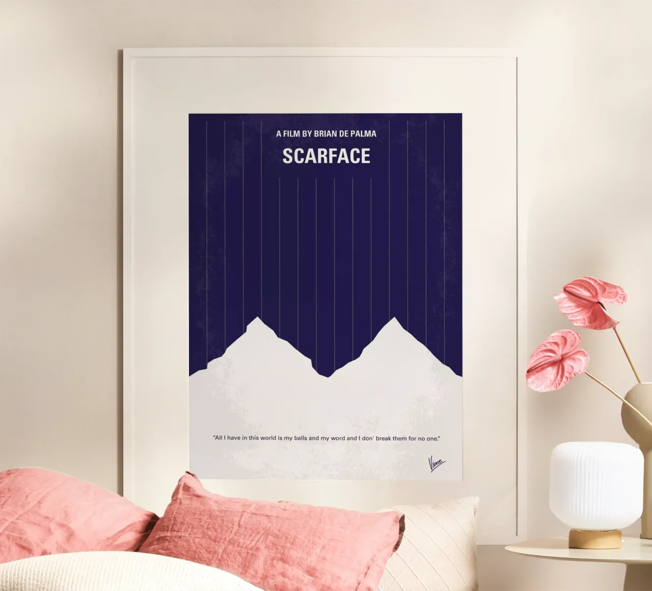 No158 My SCARFACE minimal movie poster poster con telaio in alluminio da Chungkong
