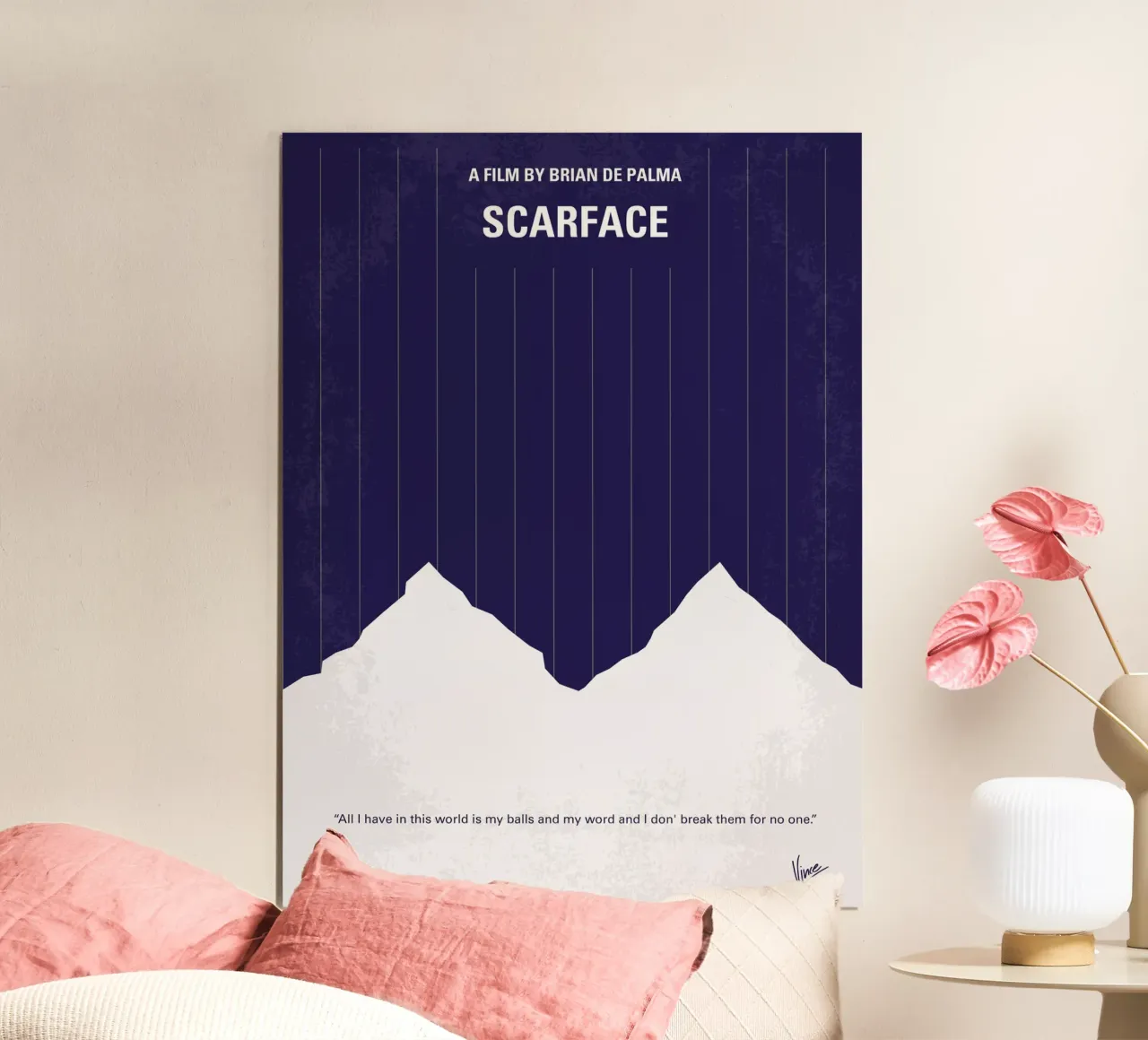 No158 My SCARFACE minimal movie poster poster con telaio in alluminio da Chungkong