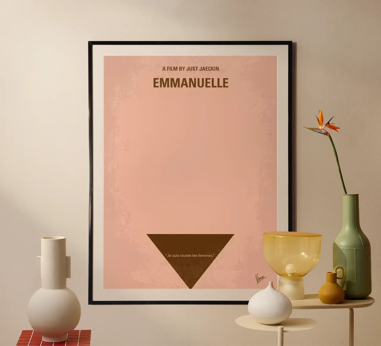 No160 My Emmanuelle minimal movie poster poster con telaio in alluminio da Chungkong