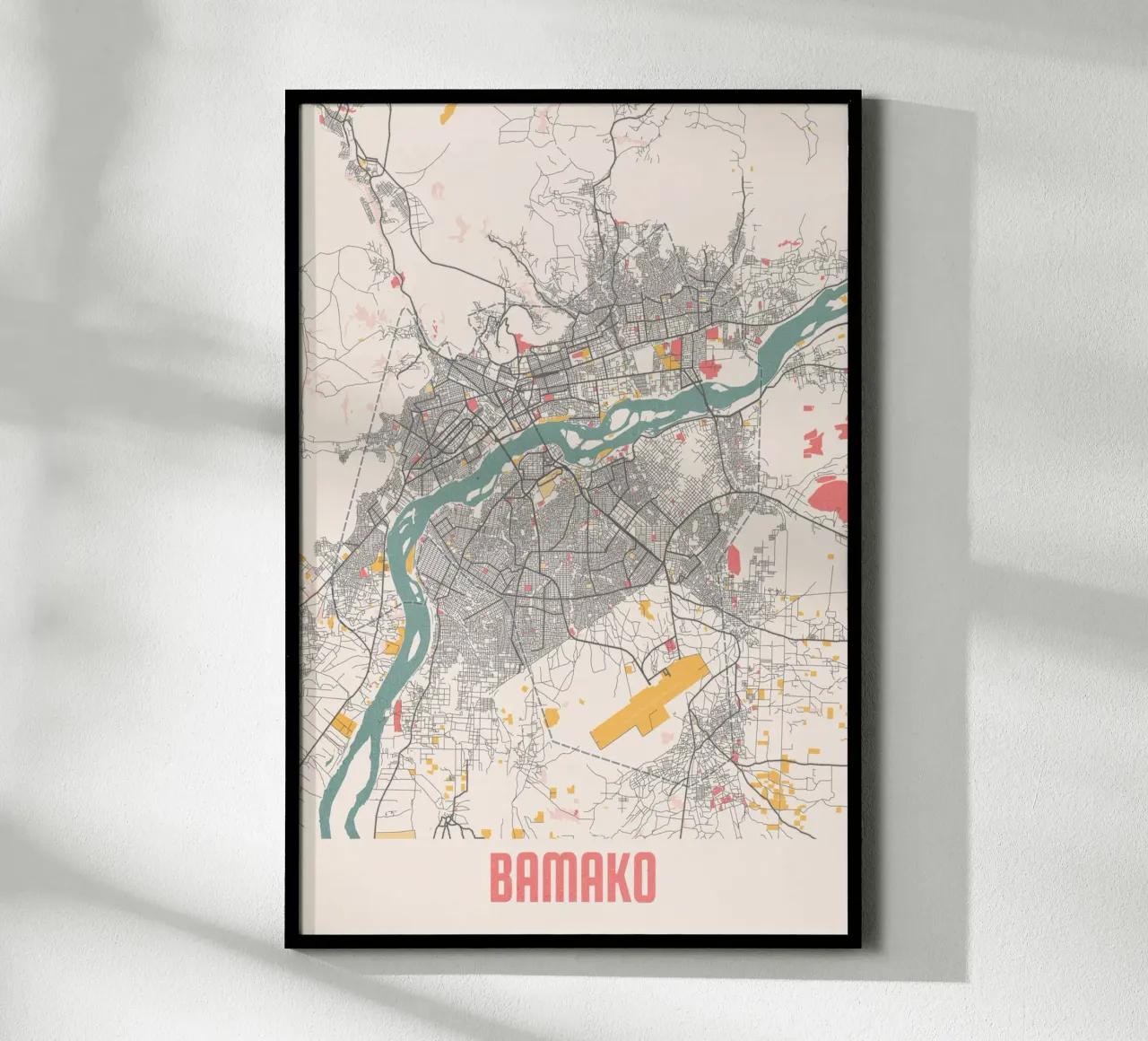 Bamako City Map - Stylish Art Print | FineArt Print poster by MOOODZART