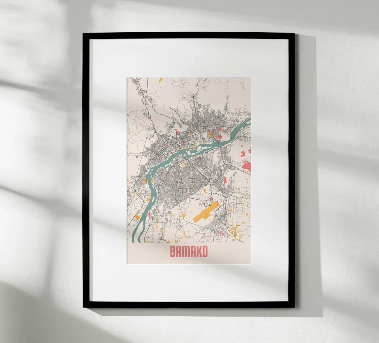 Bamako City Map - Stylish Art Print | FineArt Print poster by MOOODZART