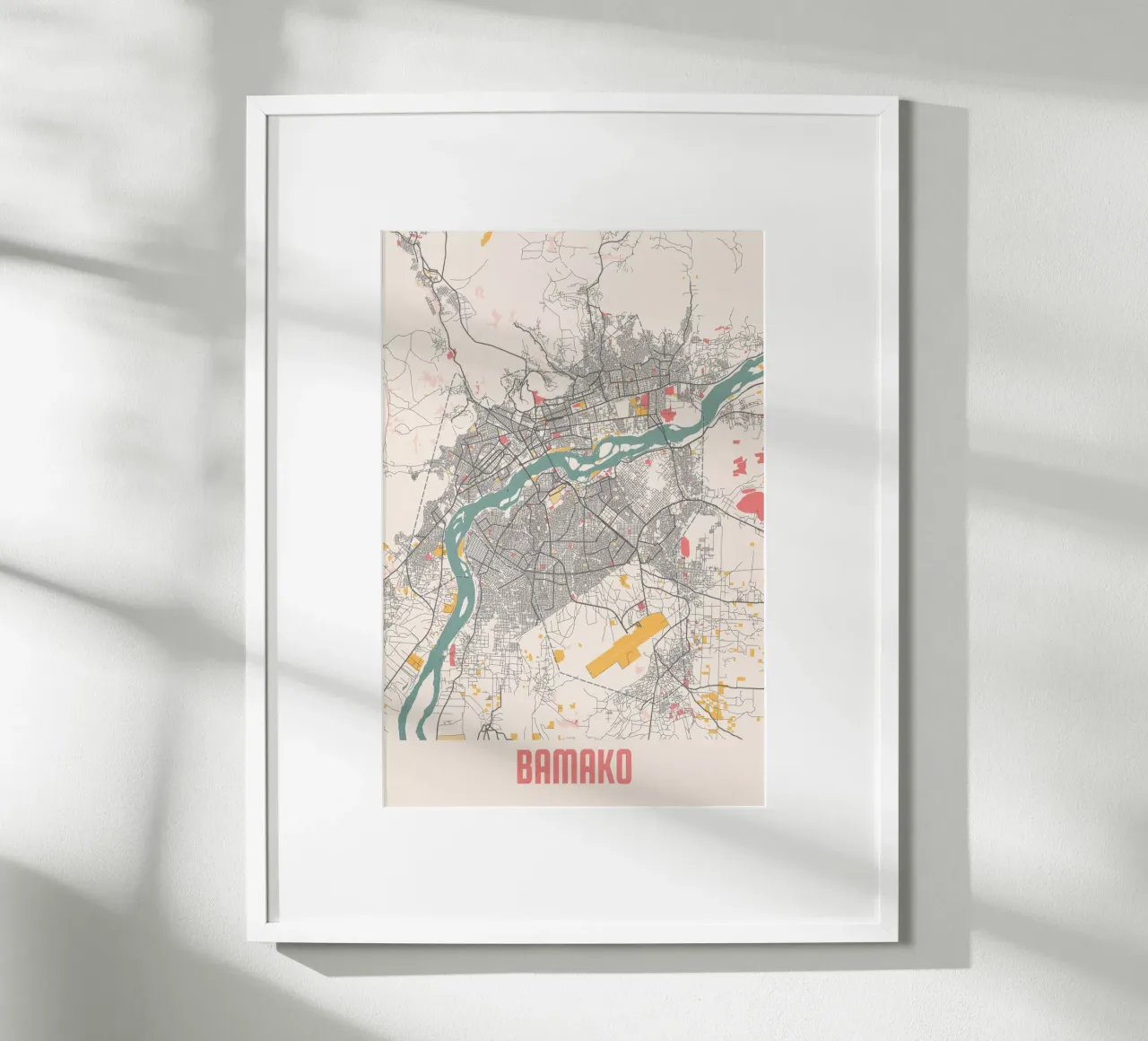 Bamako City Map - Stylish Art Print | FineArt Print poster by MOOODZART