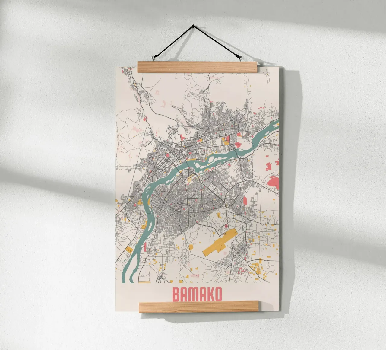 Bamako City Map - Stylish Art Print | FineArt Print poster by MOOODZART
