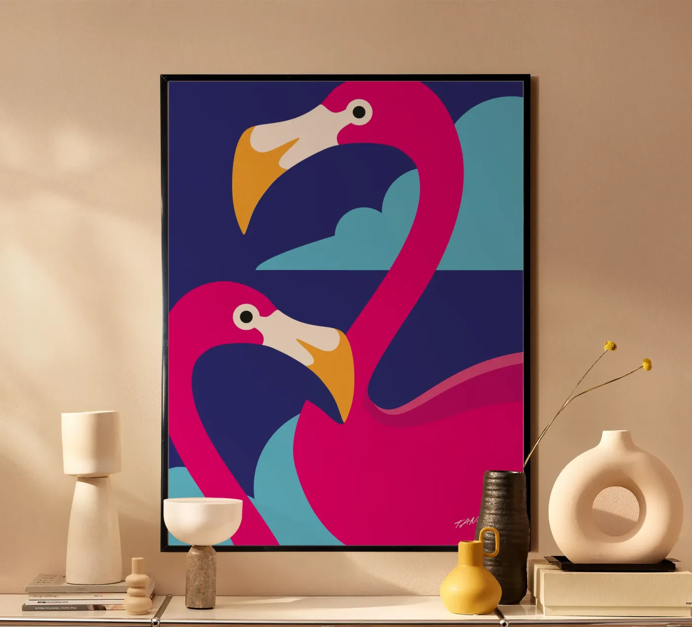Flamingo Poster von Tamsen Design