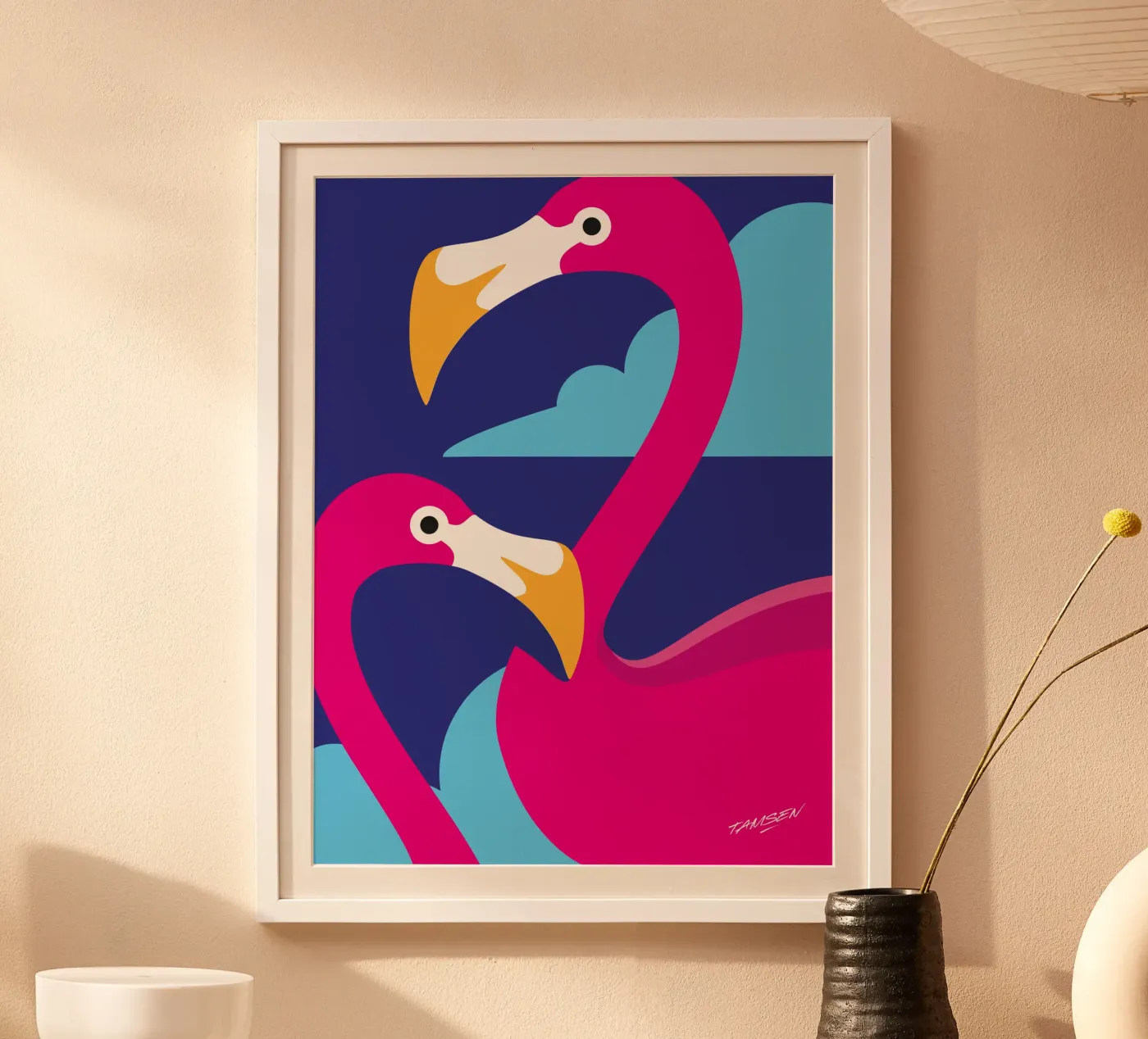 Flamingo Poster von Tamsen Design