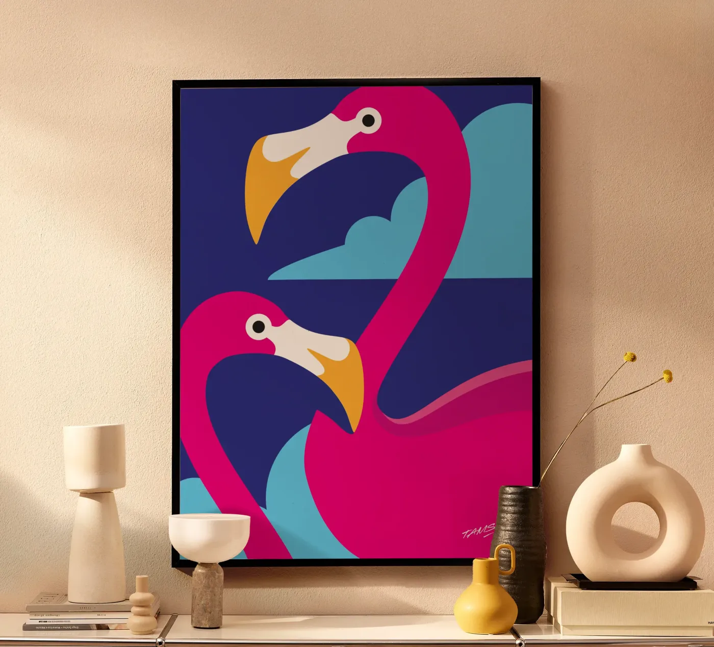 Flamingo Poster von Tamsen Design