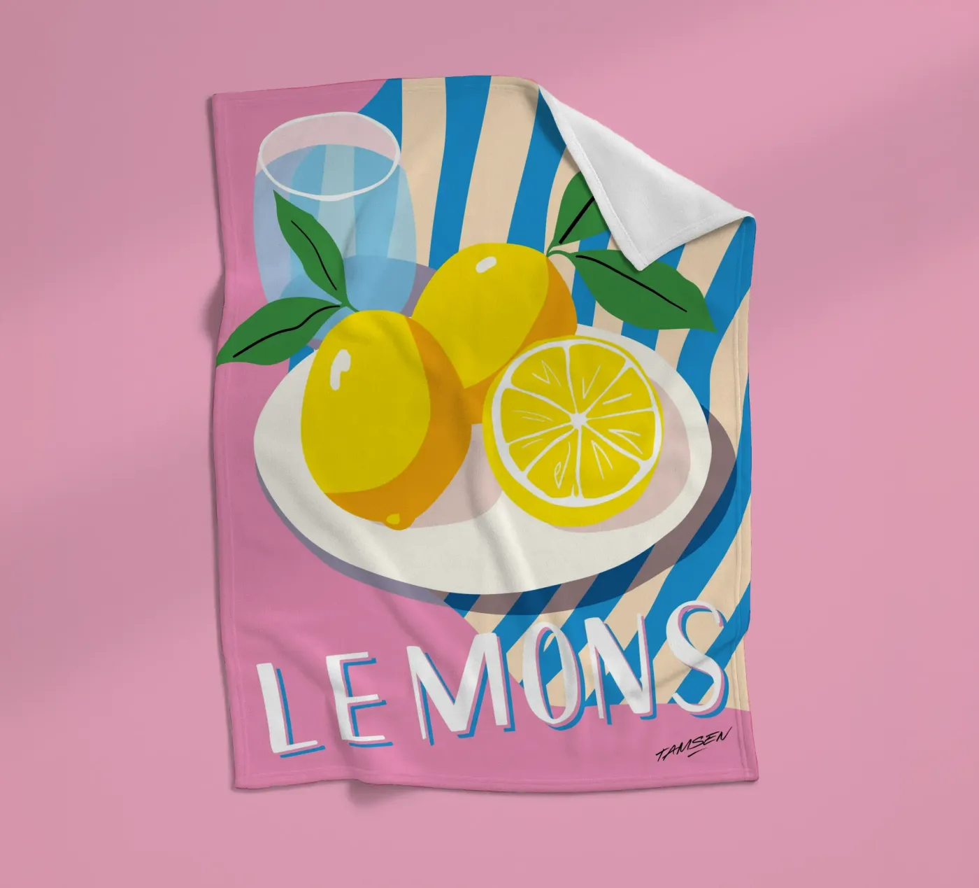 Zitrone Fleecedecke von Tamsen Design