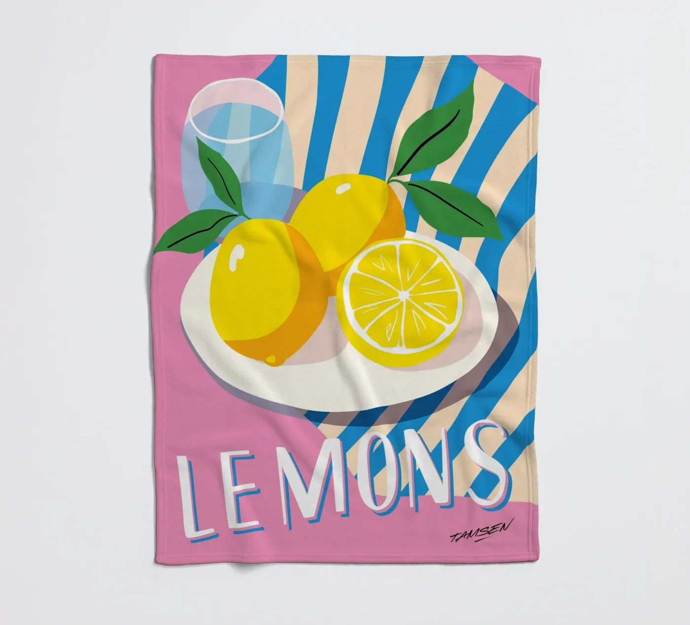Zitrone Fleecedecke von Tamsen Design