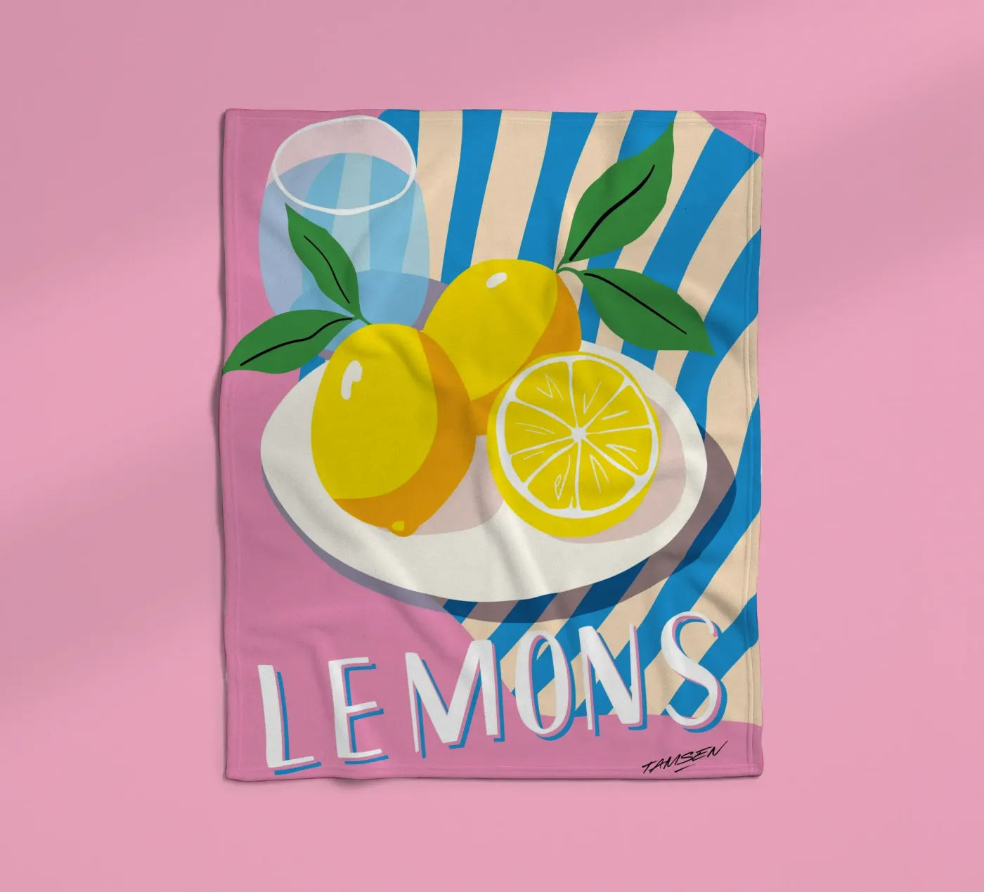 Zitrone Fleecedecke von Tamsen Design