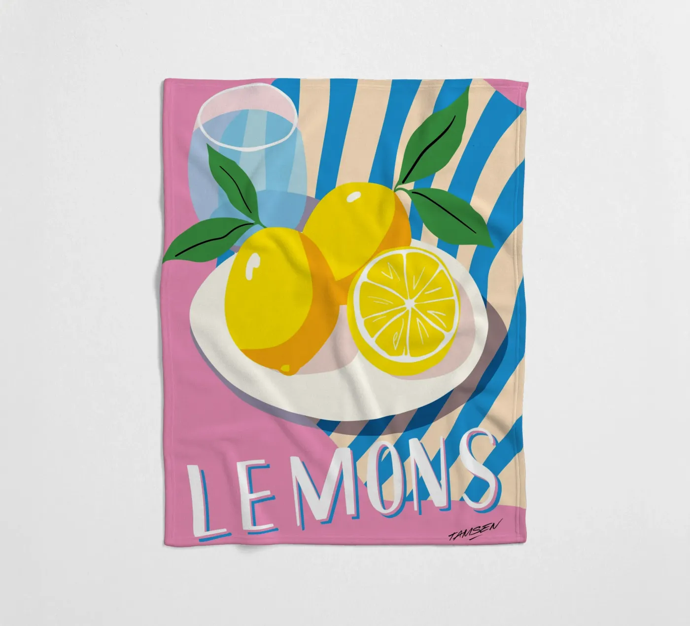 Zitrone Fleecedecke von Tamsen Design
