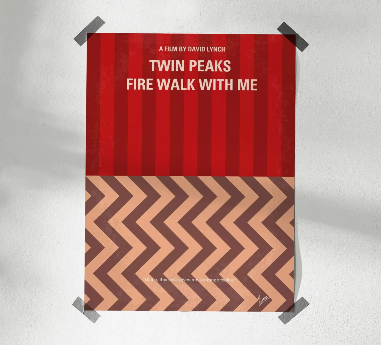 No169 My Fire walk with me minimal movie poster poster da Chungkong