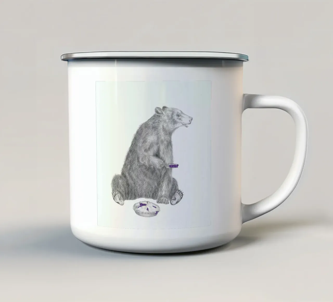Albert Finnegan Black Bear tazza in smalto da Le Canot Rouge