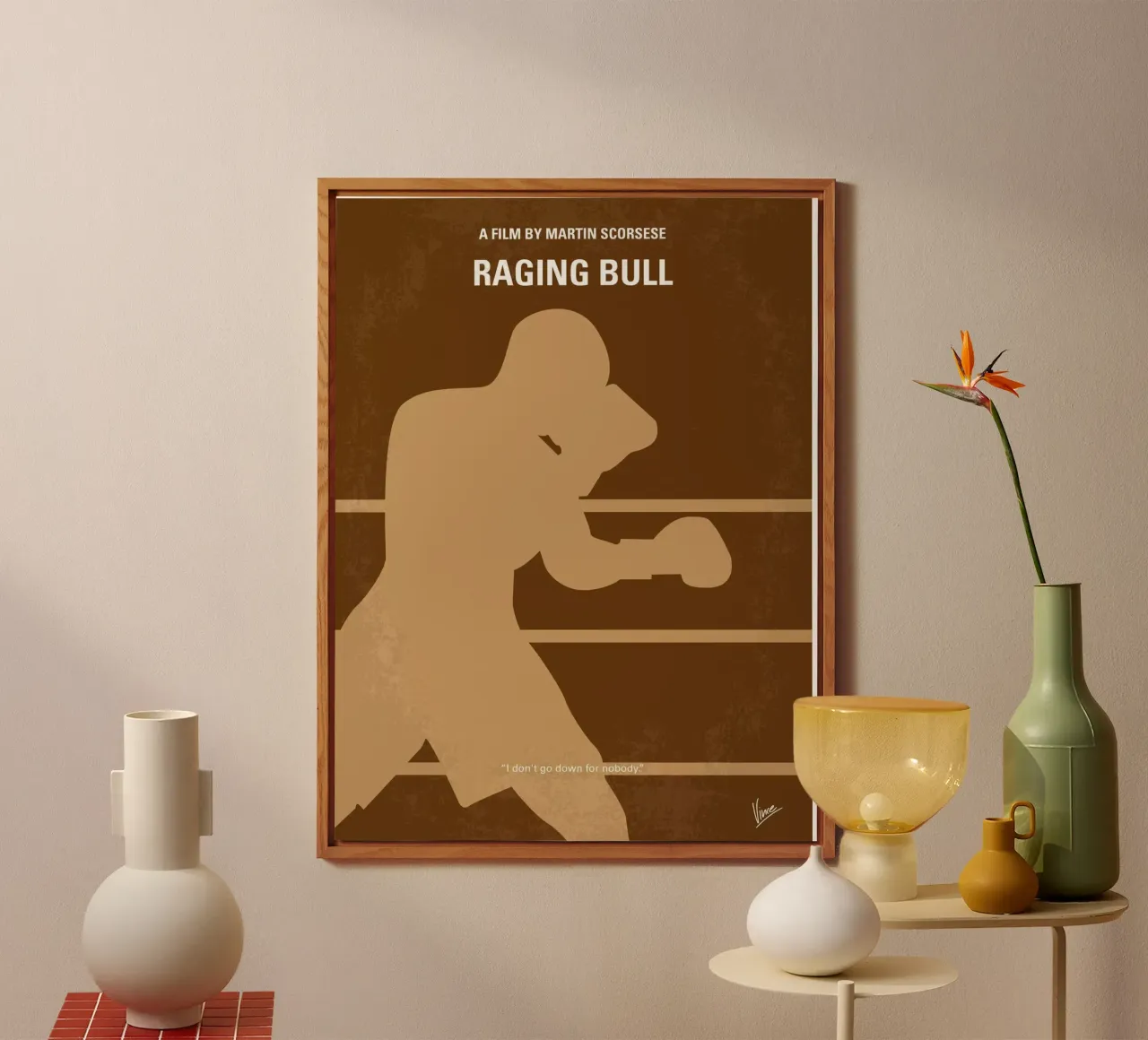 No174 My Raging Bull minimal movie poster alluminio dibond da Chungkong