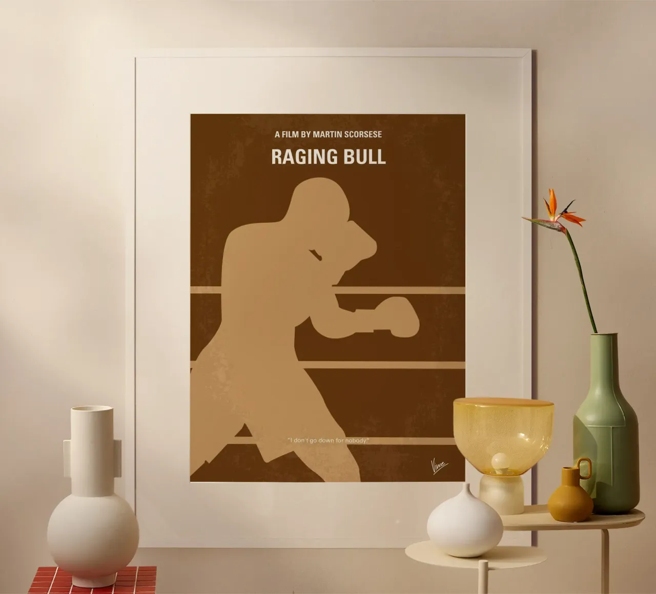No174 My Raging Bull minimal movie poster poster con telaio in legno da Chungkong