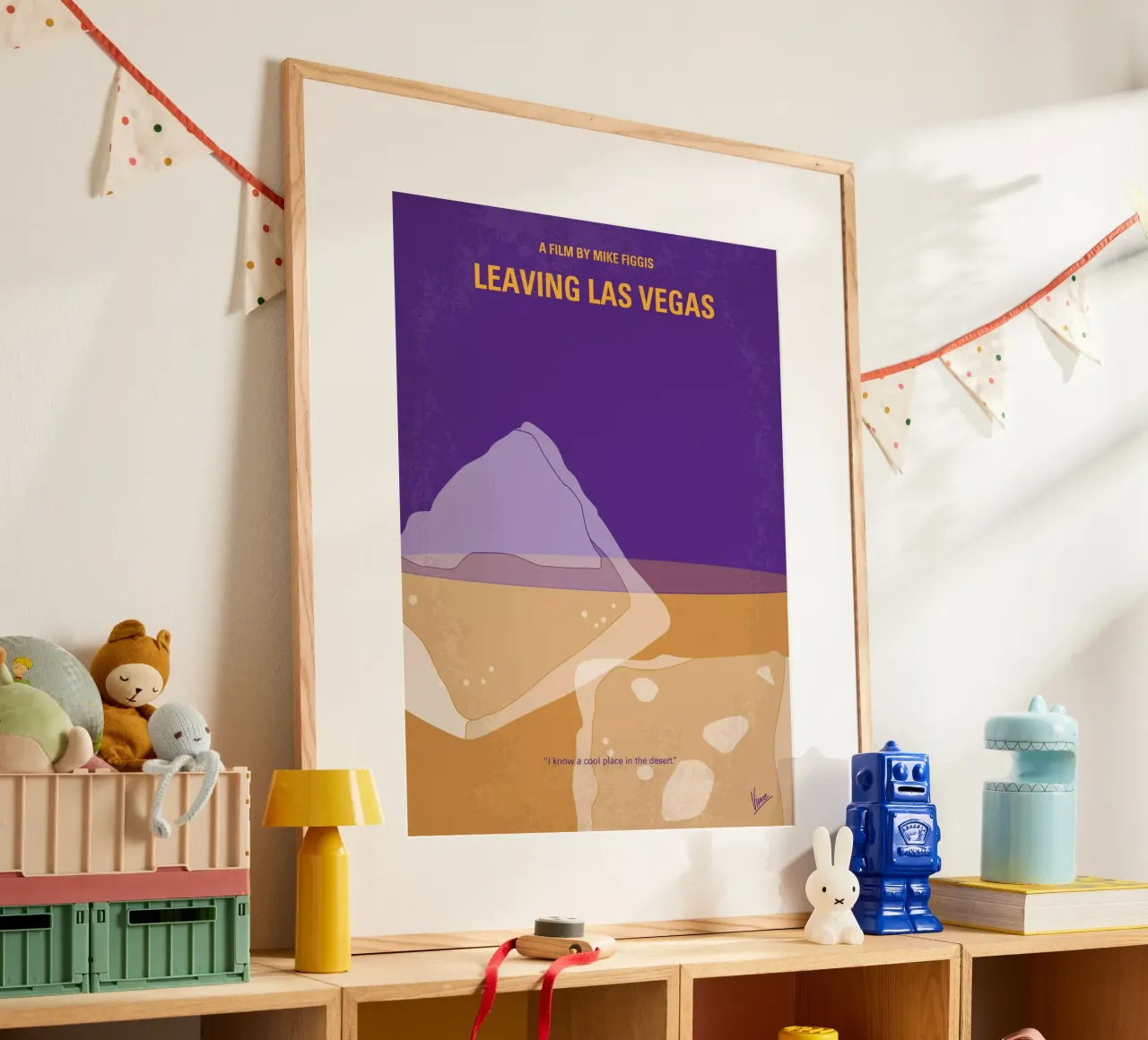 No180 My Leaving Las Vegas minimal movie poster poster con telaio in legno da Chungkong