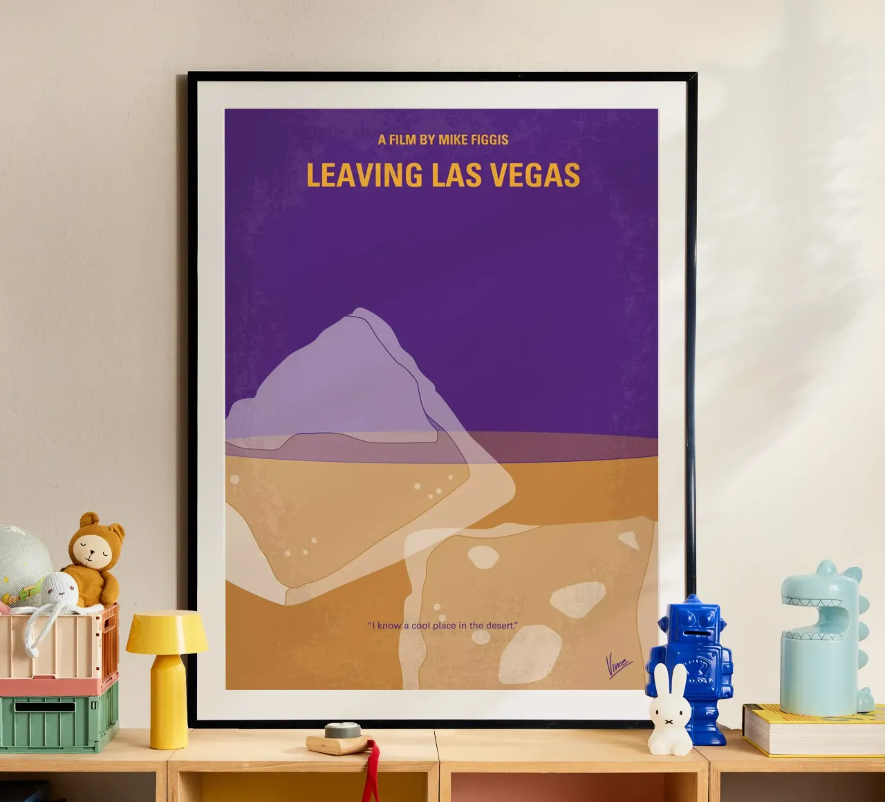 No180 My Leaving Las Vegas minimal movie poster poster con telaio in legno da Chungkong