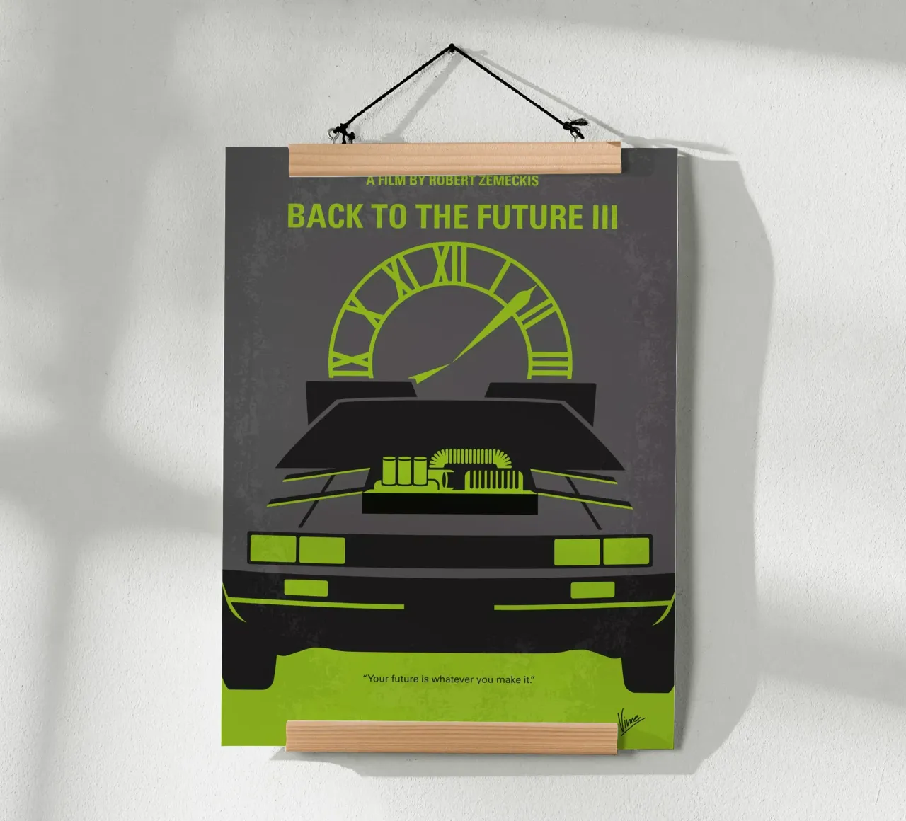 No183 My Back to the Future minimal movie poster part 3 poster con telaio in legno da Chungkong