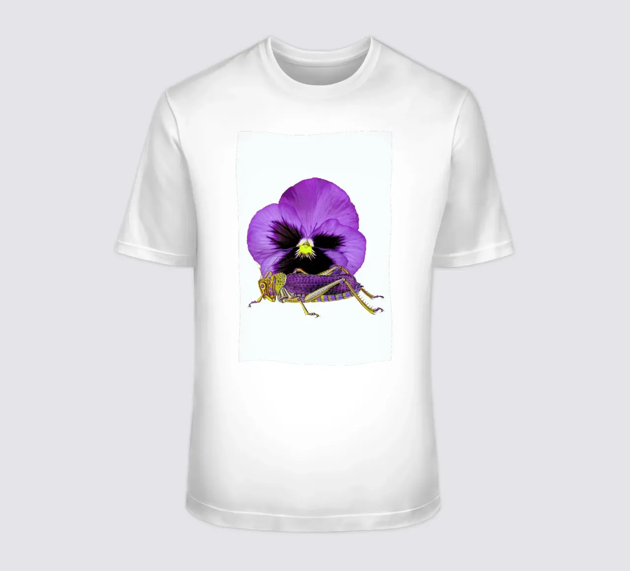 Purple Grasshopper and Viola t-shirt da Rococco LA
