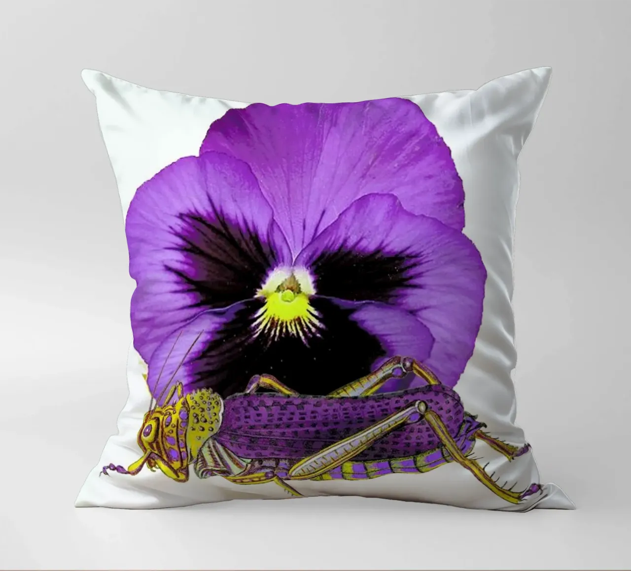 Purple Grasshopper and Viola cuscino da Rococco LA