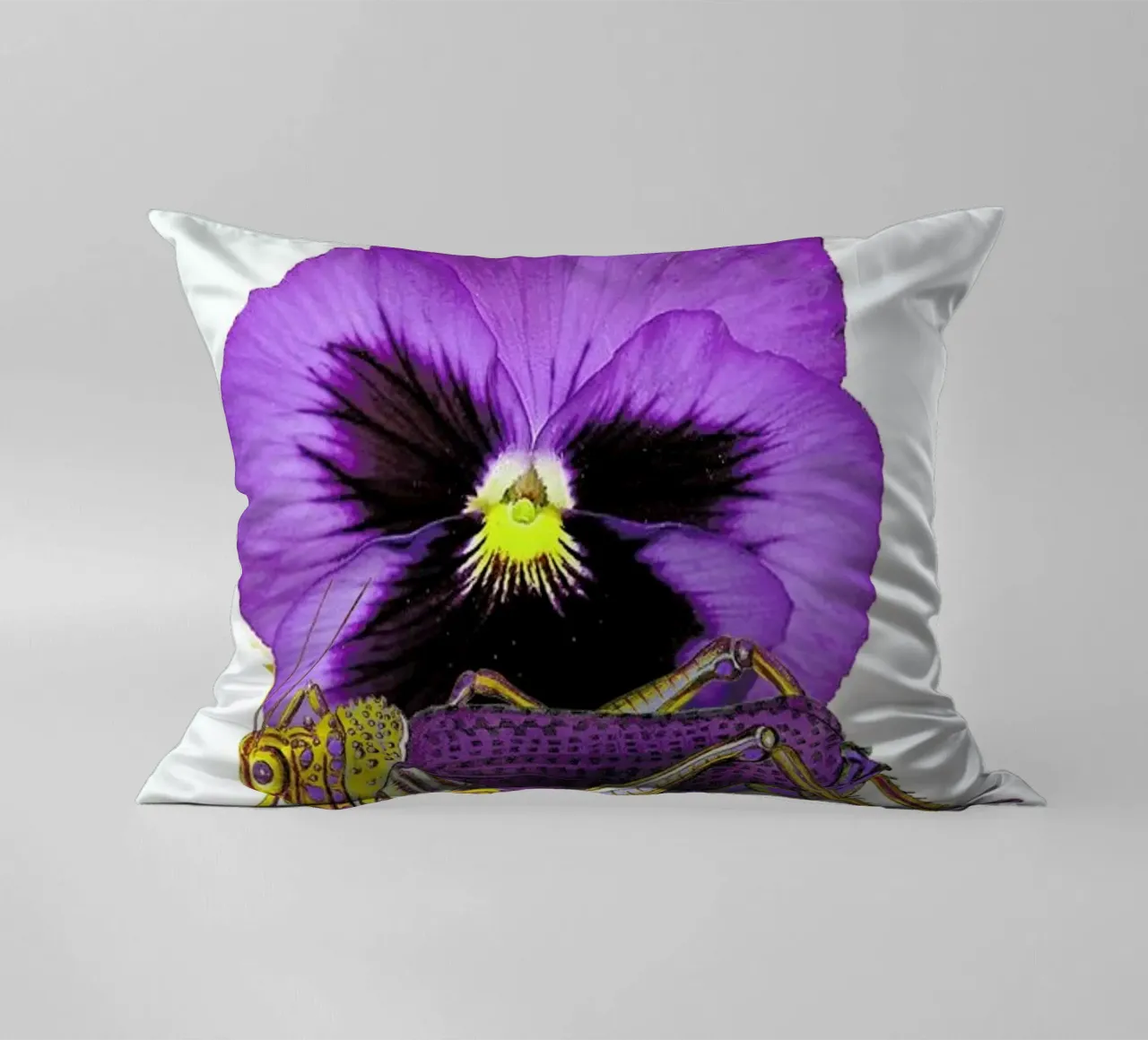 Purple Grasshopper and Viola cuscino da Rococco LA