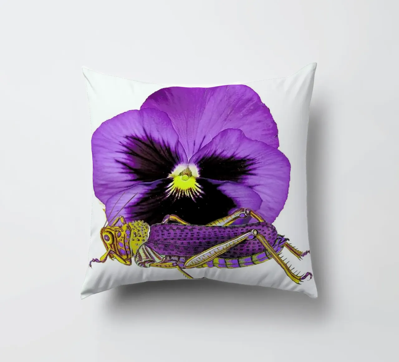 Purple Grasshopper and Viola cuscino da Rococco LA