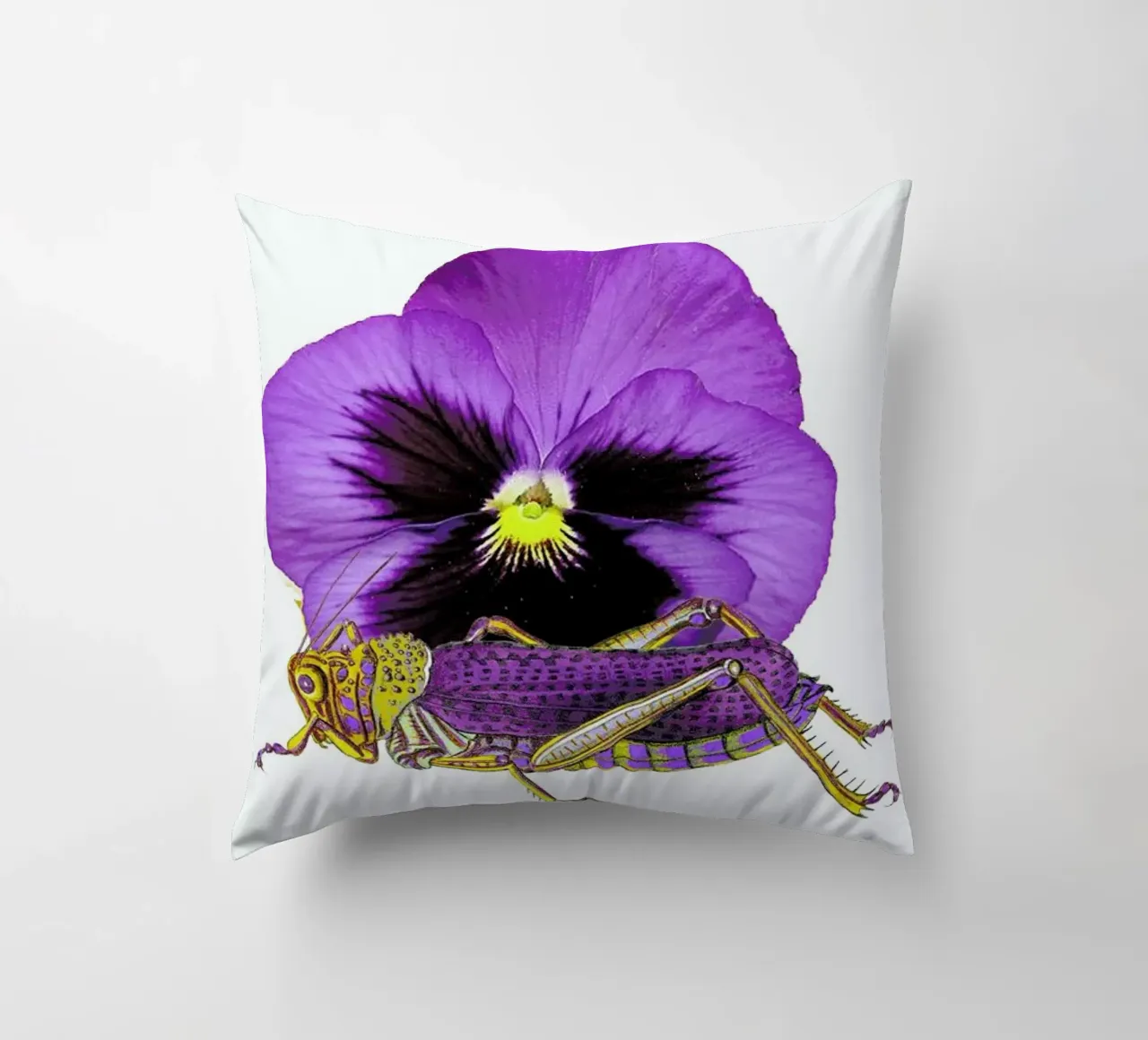 Purple Grasshopper and Viola cuscino da Rococco LA