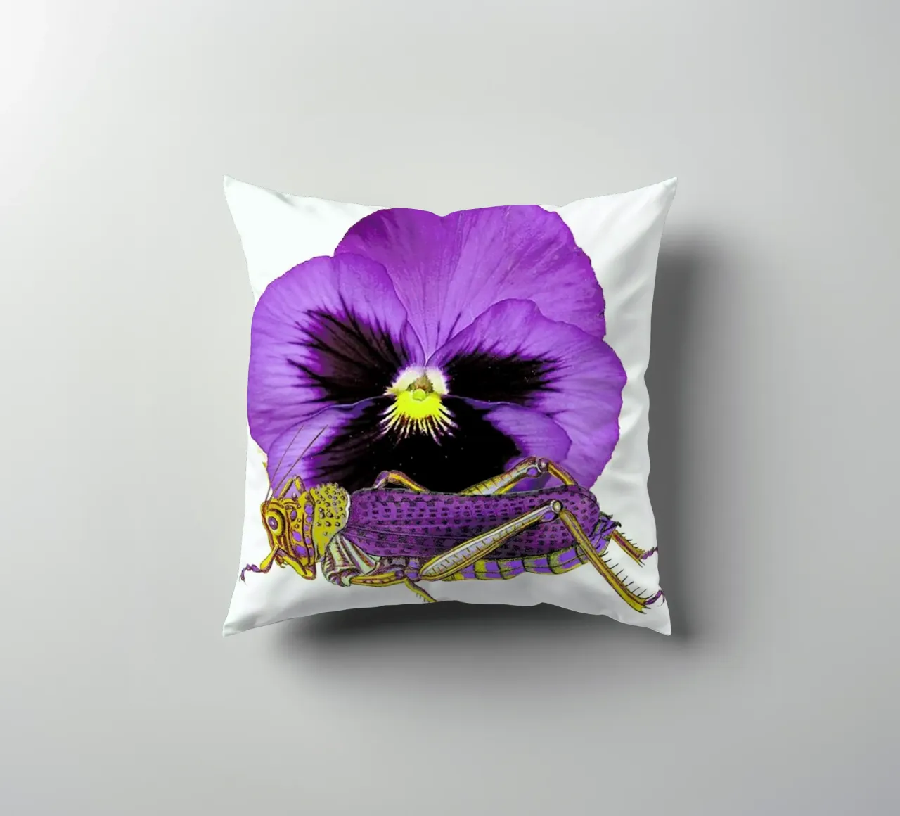 Purple Grasshopper and Viola cuscino da Rococco LA