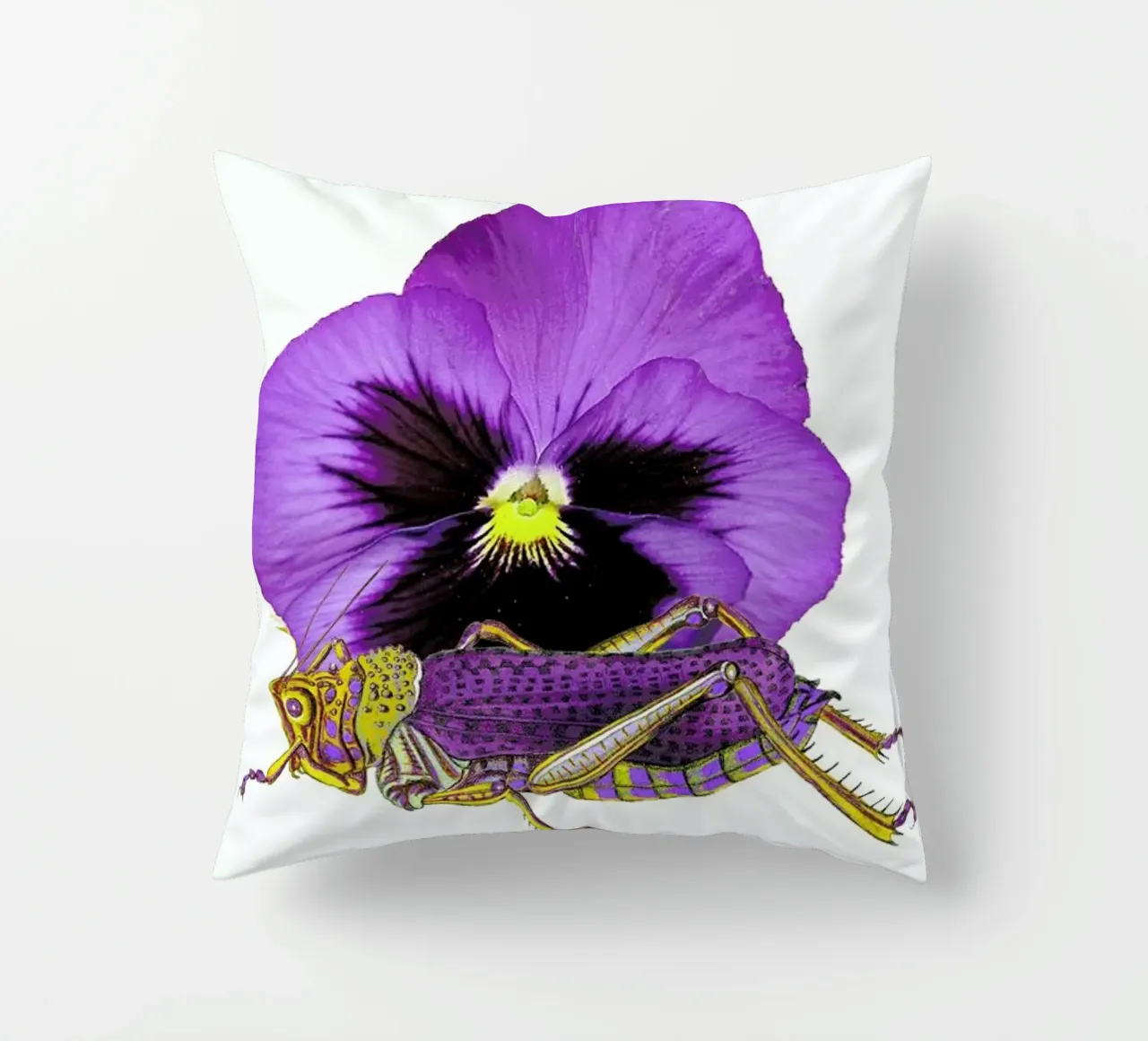 Purple Grasshopper and Viola cuscino da Rococco LA