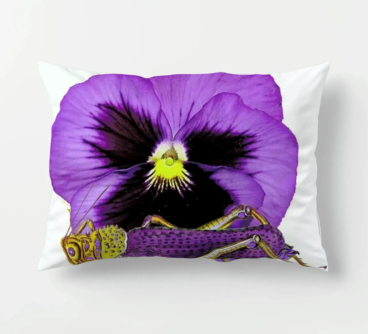 Purple Grasshopper and Viola cuscino da Rococco LA