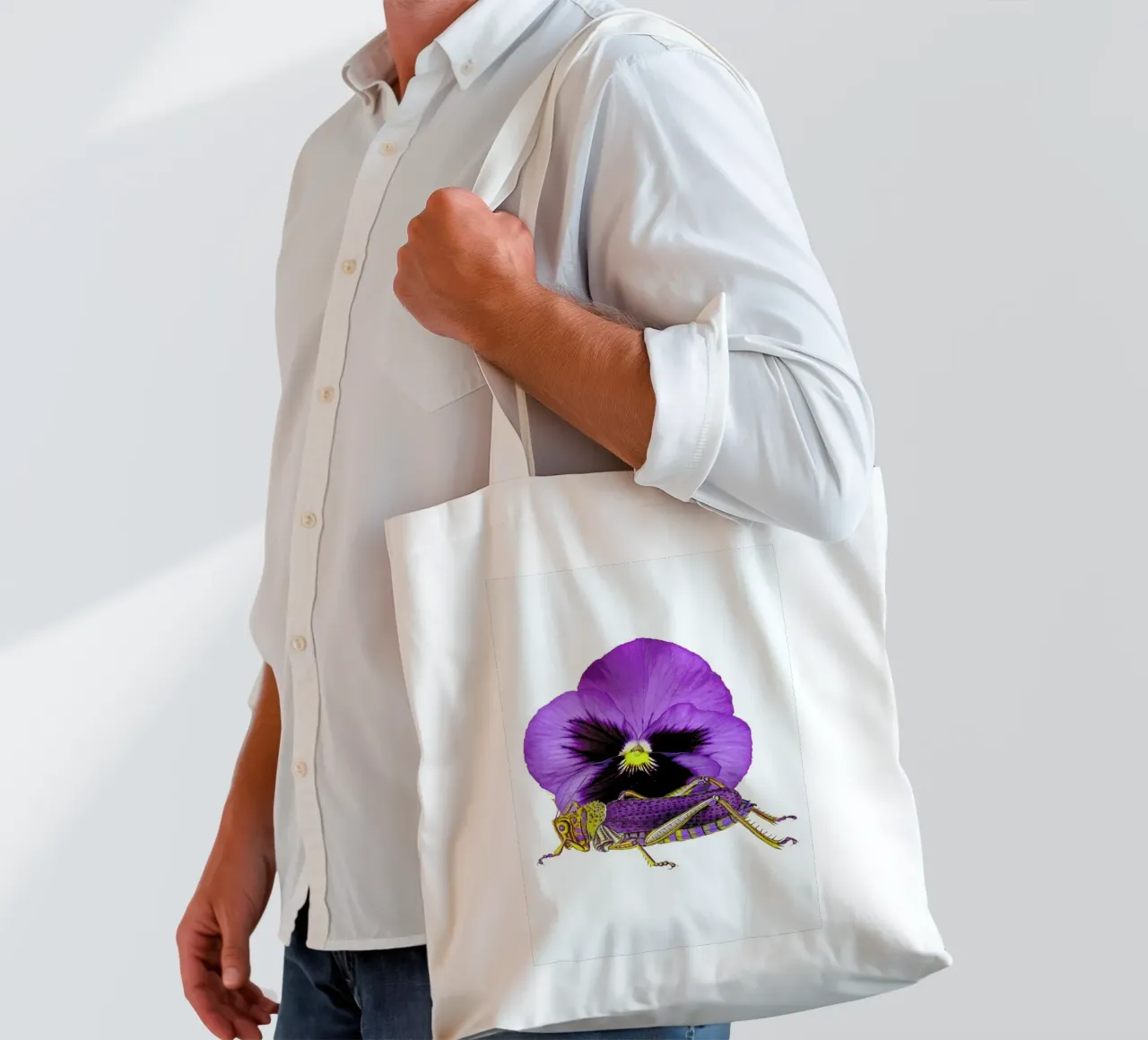 Purple Grasshopper and Viola borsa in juta da Rococco LA