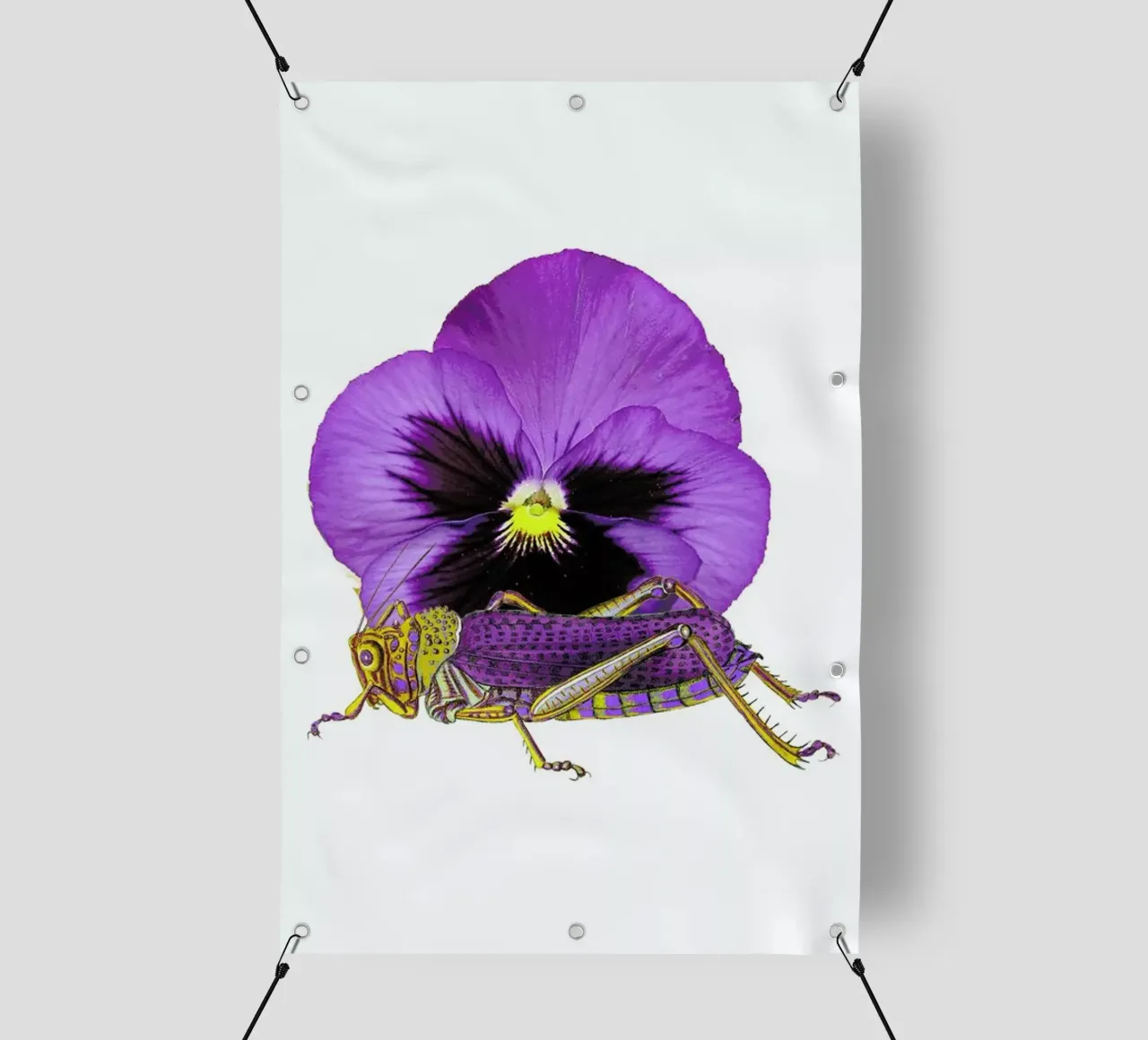 Purple Grasshopper and Viola telo in pvc da Rococco LA