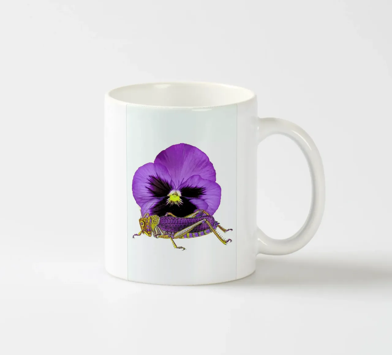 Purple Grasshopper and Viola tazza in ceramica da Rococco LA