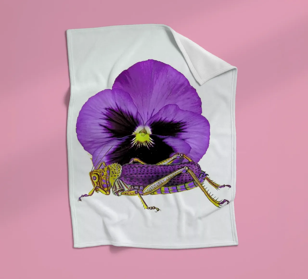Purple Grasshopper and Viola coperta in pile da Rococco LA