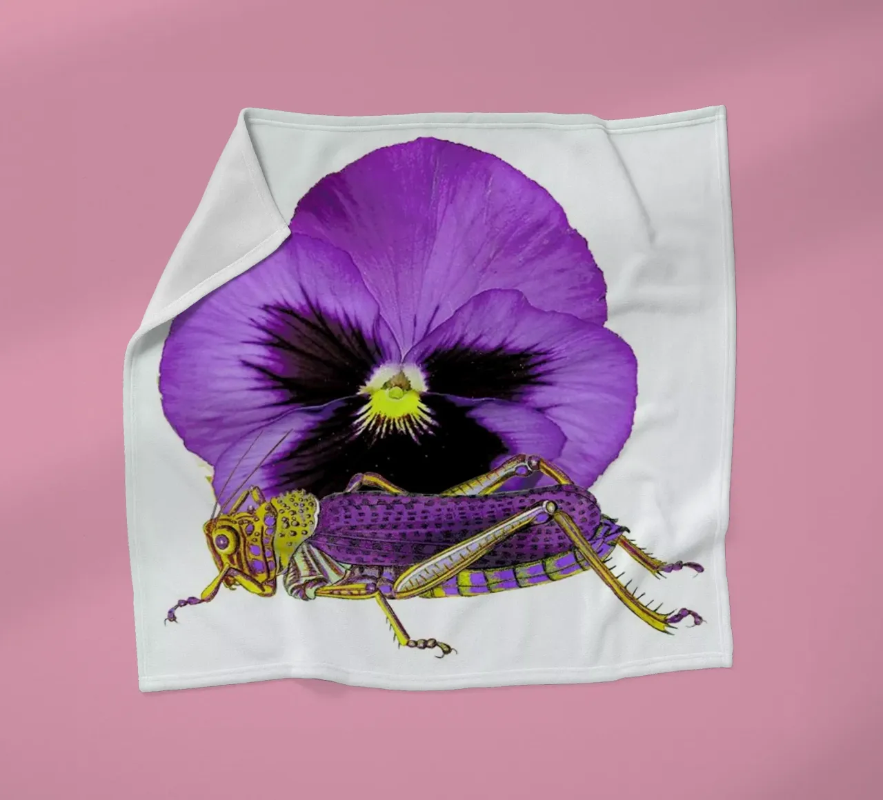 Purple Grasshopper and Viola coperta in pile da Rococco LA