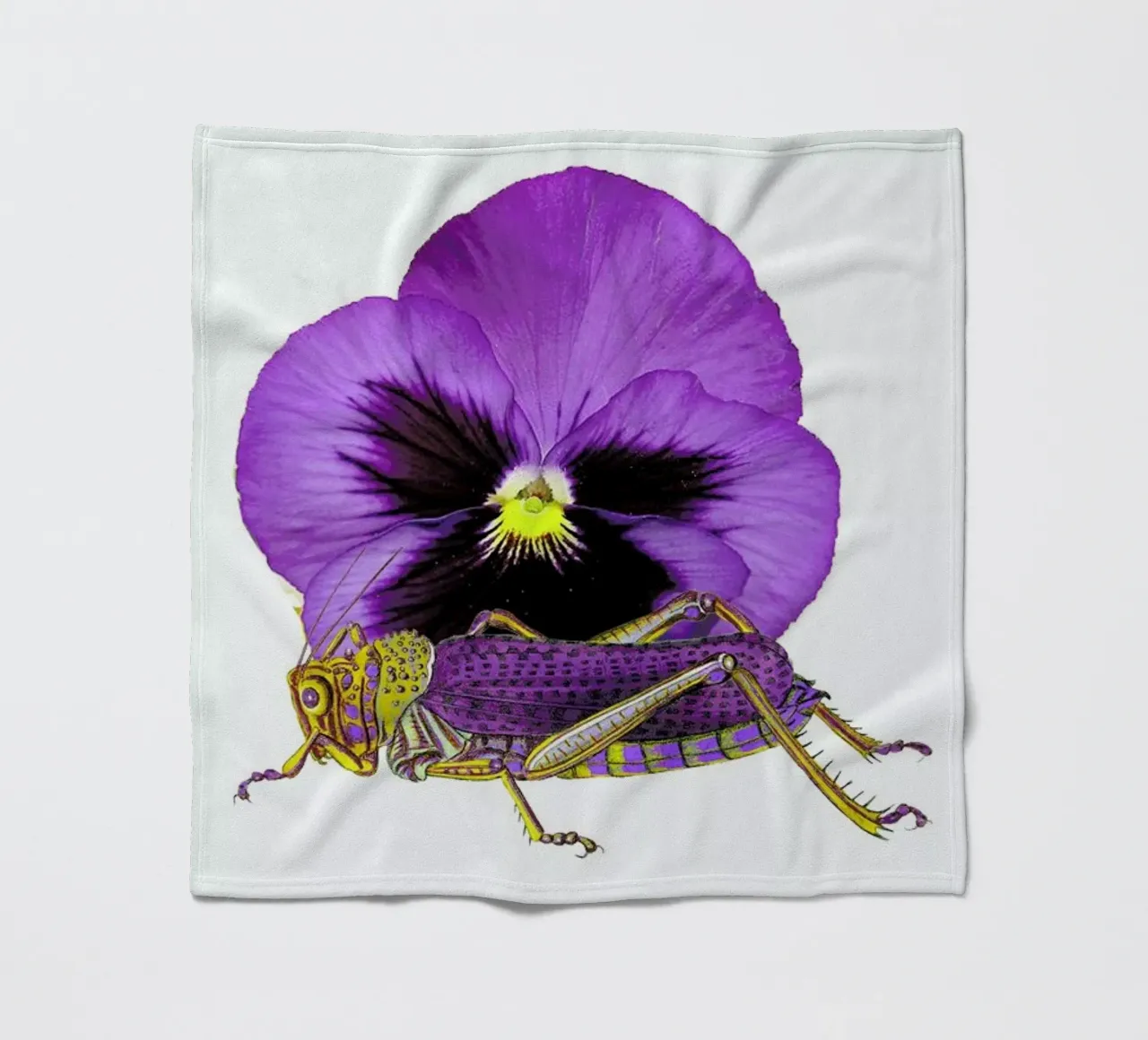 Purple Grasshopper and Viola coperta in pile da Rococco LA