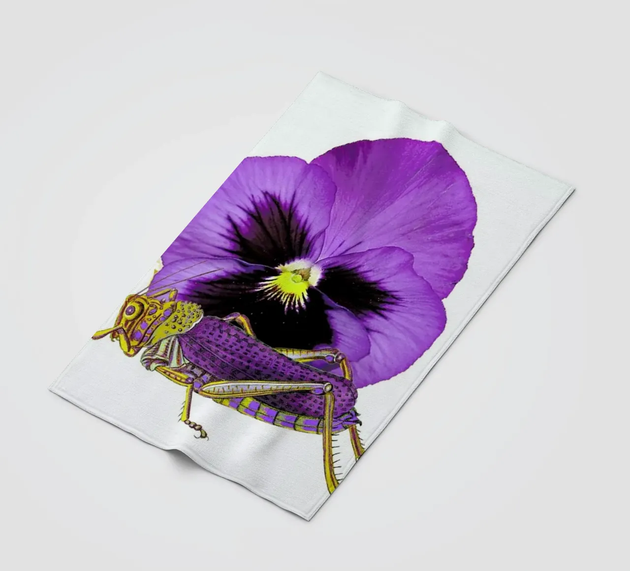 Purple Grasshopper and Viola coperta in pile da Rococco LA