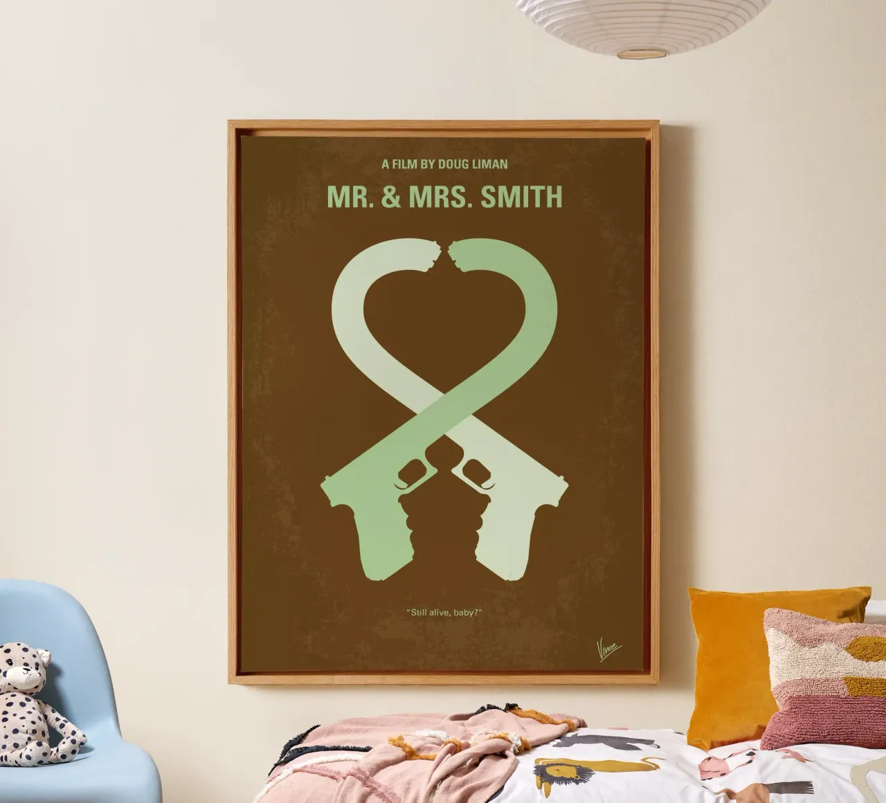 No187 My Mr. and Mrs. Smith minimal movie poster canvas met Baklijst van Chungkong