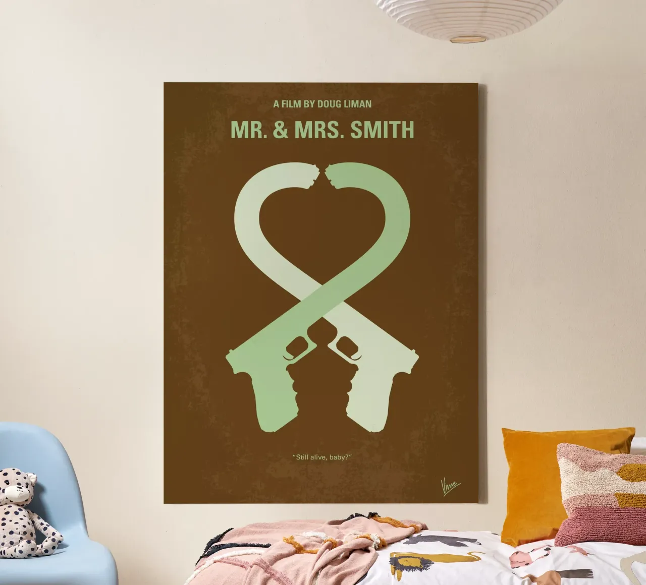 No187 My Mr. and Mrs. Smith minimal movie poster canvas met Baklijst van Chungkong
