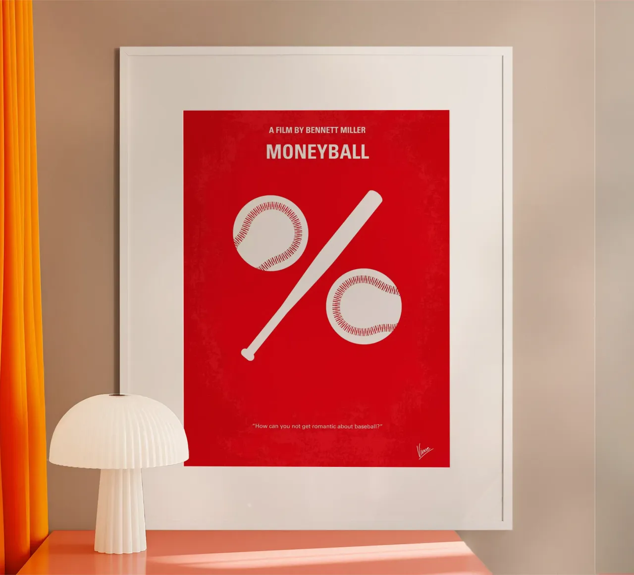 No191 My Moneyball minimal movie poster poster con telaio in legno da Chungkong