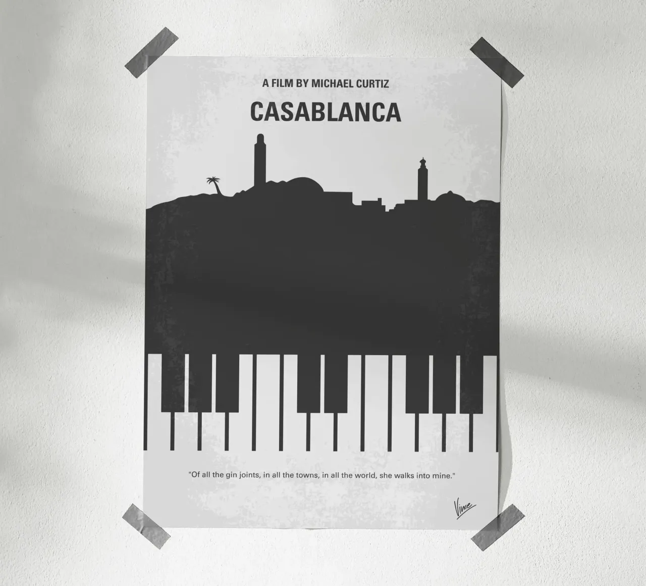 No192 My Casablanca minimal movie poster poster da Chungkong