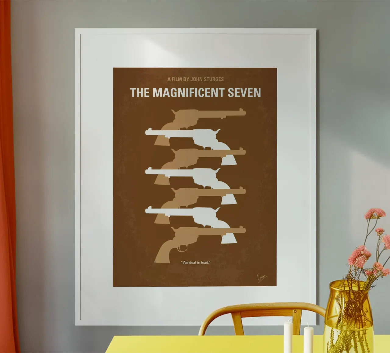 No197 My The Magnificent Seven minimal movie poster poster con telaio in plastica da Chungkong