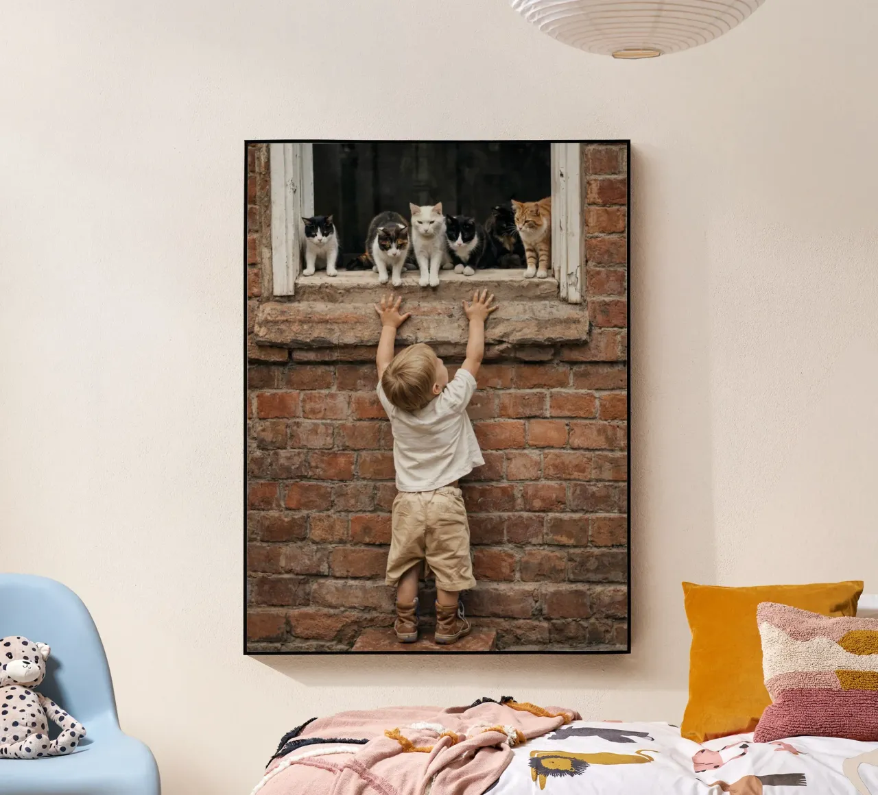 ragazzo e gatti plexiglass da Maraza