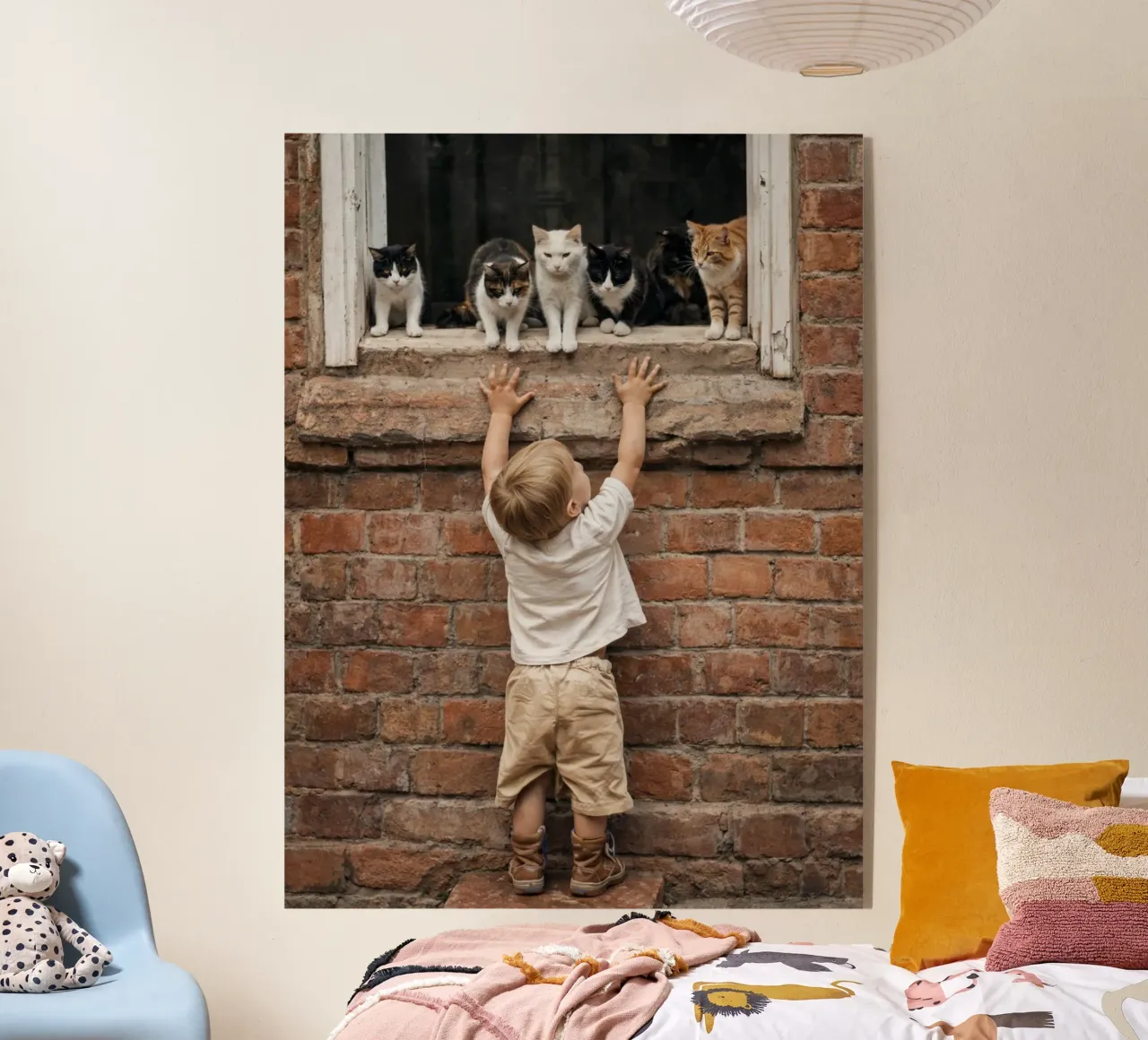 ragazzo e gatti plexiglass da Maraza