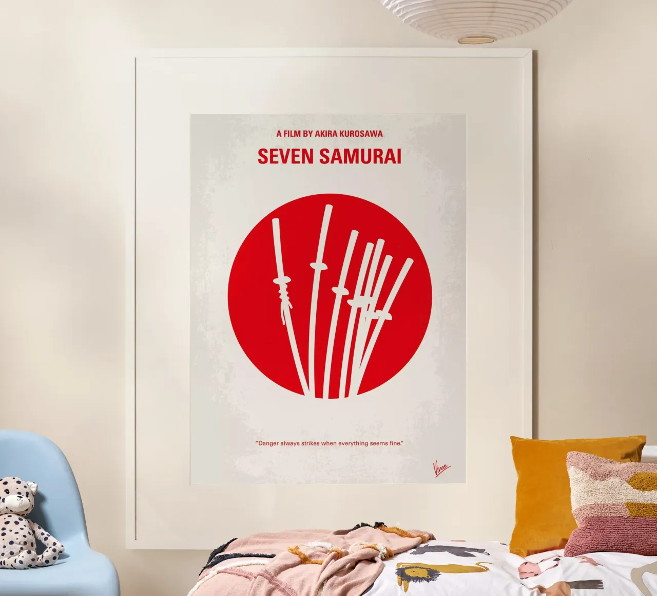 No200 My The Seven Samurai minimal movie poster poster con telaio in alluminio da Chungkong