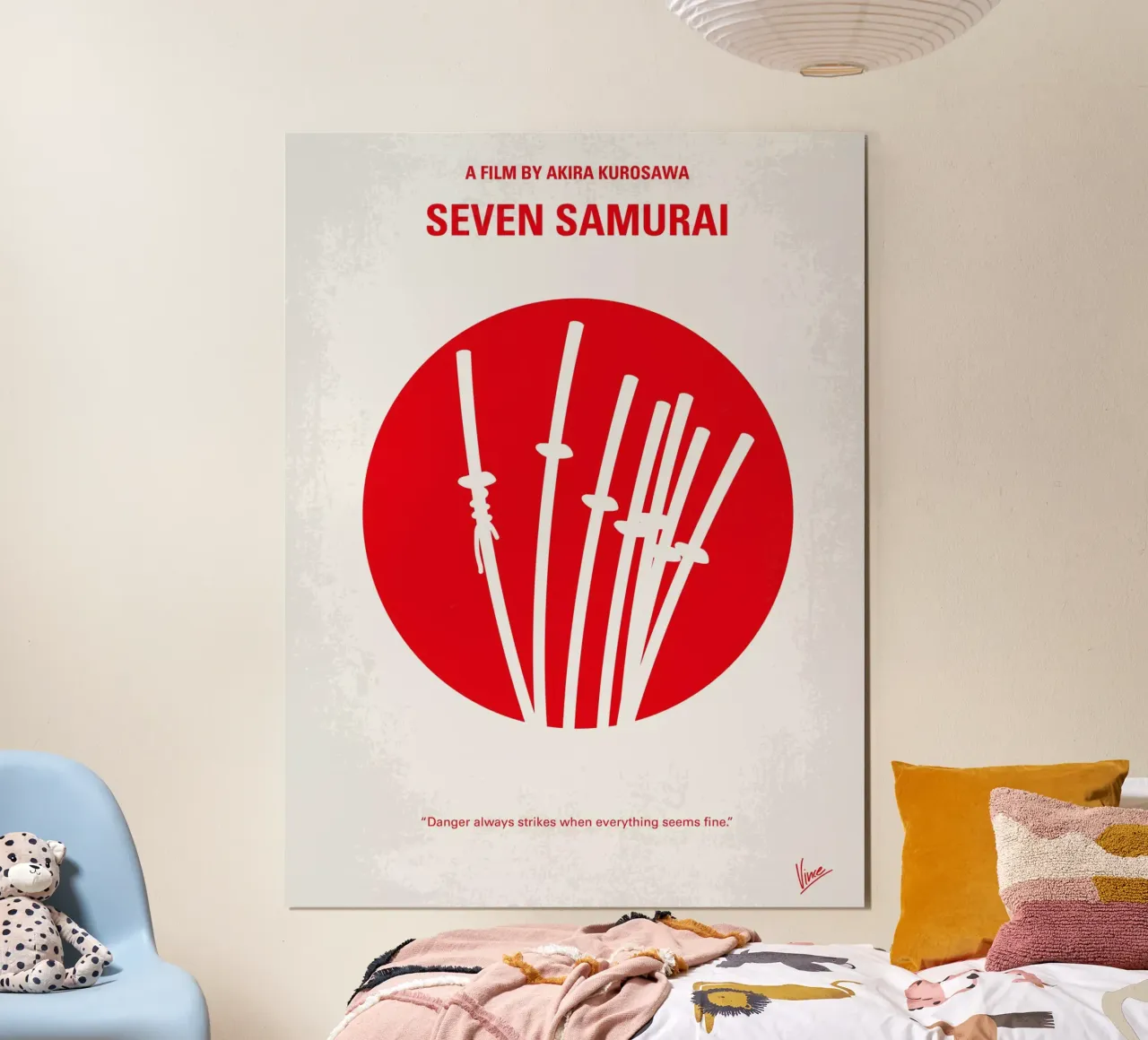 No200 My The Seven Samurai minimal movie poster poster con telaio in alluminio da Chungkong