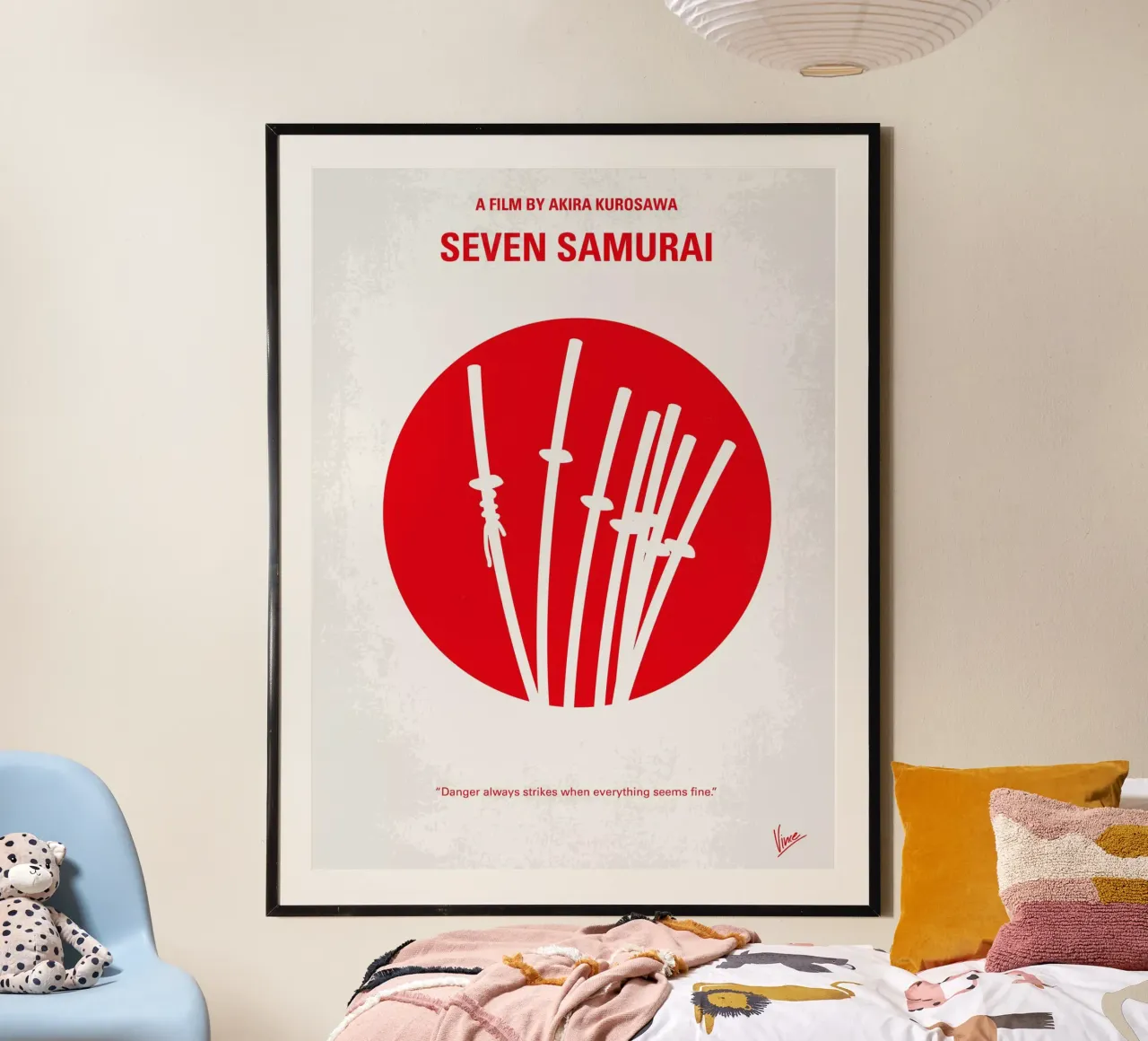 No200 My The Seven Samurai minimal movie poster poster con telaio in alluminio da Chungkong