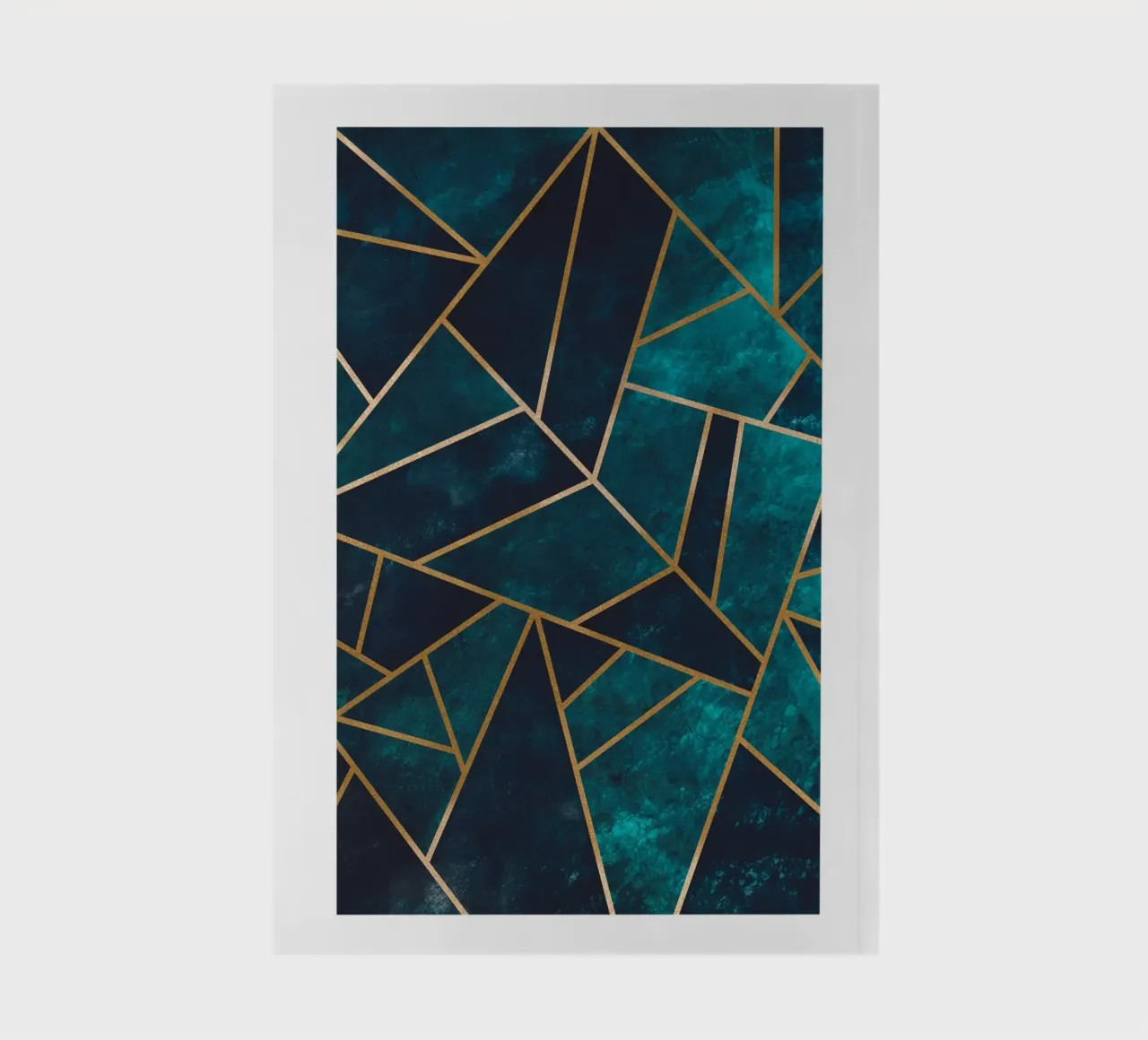 Golden geometry - abstract art in turquoise notebook by Whole©