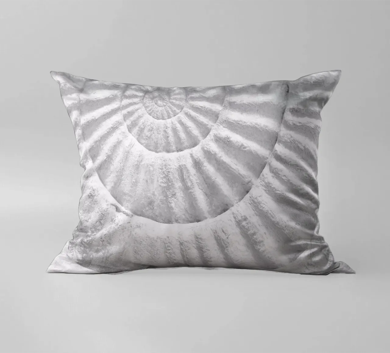 Fossil spiral - Timeless natural art in a minimalist style decorative cushion by Whole©